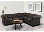 Chesterfield-Sofa HOME AFFAIRE "Chesterfield Ecksofa, auch in Leder L-Form", braun, B:250cm H:74cm T:210cm, Luxus-Microfaser (94% Polyester, 5% Nylon, 1% Spandex);Microfaser Antiklederoptik (100% Polyester);NaturLEDER (echtes italienisches Rindsleder), Sofas, Chesterfield-Sofa, hochwertige Knopfheftung, langer Schenkel links oder rechts wählbar