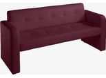 Sitzbank EXXPO - SOFA FASHION "Barista Küchensofa, kompakte Stellmaße, Sitzhöhe 49cm", rot (burgundy), B:182cm H:82cm T:68cm, Carabu (50%Polyester, 35%Polyacryl, 15%Polyamid), Sitzbänke, Sitzbank, mit Rückenlehne