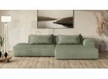 Ecksofa EXXPO - SOFA FASHION "Billund modernes Designsofa, bequem und elegant, Breite 294cm, L-Form", mint, B:294cm H:71cm T:165cm, Sofas, Ecksofa, modern, L-form, Wellenfedern, inklusive 2x Nierenkissen