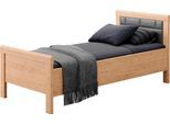 Einzelbett PRIESS "Arnsberg", braun (livorno buche, anthrazit), B:108cm L:208cm, Betten, Einzelbett, Komforthöhe mit gepolstertem Kopfteil