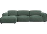 Ecksofa FLEXLUX "Lucera bequem und komfortabel durch hochwertigen Sitzaufbau, L.Form", grün (dusty grün), B:284cm H:73cm T:171cm, 85% Polyester/15%Polyamide, Sofas, Ecksofa, modern & anschmiegsam, Kaltschaum, Stahl-Wellenunterfederung