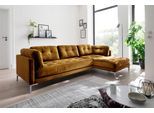 Ecksofa TRENDS BY HG "Landau L-Form", braun (messing), B:275cm H:75cm T:158cm, Sofas, Ecksofa, in Cord-Stoff mit Metallfuß