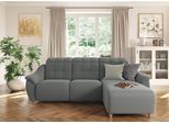 Ecksofa HOME AFFAIRE "Boston L-Form", grau, B:254cm T:170cm, Struktur (100% Polyester);Luxus-Microfaser Florence (100% Polyester);Chenille (100% Polyester);NaturLEDER (reines Rindsleder), Sofas, Ecksofa, Kopfteilverstellung an jeder Sitzfläche, wahlweise Relaxfunktion