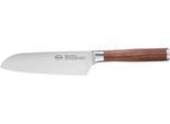 Santokumesser RÖSLE "Masterclass", silber (silberfarben, holzfarben), Klingenlänge 17cm, X50 CrMoV15 Klingenstahl, Kochmesser, Santokumesser, für Fleisch, Fisch und Gemüse, Made in Solingen, Klingenspezialstahl
