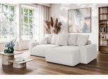 Ecksofa HOME AFFAIRE "LAKESIDE klein mit Bettfunktion und Bettkasten, B/T/H 235/142/84 cm", weiß, B:235cm H:84cm T:142cm, 100% Polyester, Sofas, Ecksofa, L-Form, Recamiere beidseitig montierbar, mit Wellenunterfederung