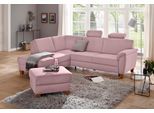 Ecksofa HOME AFFAIRE "Alta L-Form", rosa (altrosa), B:250cm H:89cm T:201cm, Struktur ( 100% Polyester);Struktur fein ( 100% Polyester);Luxus-Microfaser ALTARA NUBUCK (100% Polyester), Sofas, Ecksofa, mit Federkern und Kontrastnaht, Füße Buche eichefarben