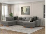 Wohnlandschaft SIT & MORE "Dundee U-Form", grau, B:338cm H:86cm T:219cm, Sofas, Wohnlandschaft, mit Federkern und Massivholzfüßen, wahlweise mit Kopfteilverstellung