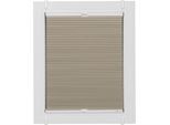 Wabenplissee SUNLINES "One Size Style Honeycomb VD", beige (sand, weiß, weiß), B:120cm H:160cm, Obermaterial: 85% Polyester, 15% sonstige Fasern, Plissees, Wabenplissee, Zubehörfarbe weiß, zum Klemmen