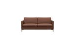 2,5-Sitzer FLEXLUX "Fiore, super bequem durch Kaltschaum im Sitz", braun (old chesnut), B:181cm H:85cm T:92cm, 100% Echteder, Sofas, 2 5-Sitzer, schmale Armlehnen, Füße Alu+ Eiche