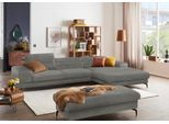 Ecksofa W.SCHILLIG "piedroo, Designsofa mit tollem Sitzkomfort, bequem und elegant, L-Form", grau (grau r66), B:343cm H:70cm T:193cm, Chenille-Flachgewebe R66 (85% Polyester, 15% Nylon), Sofas, Ecksofa, Kopfteilverstellung, wahlweise mit Sitztiefenverstellung, Breite 343cm