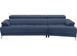 Ecksofa EGOITALIANO "Soul, extravagantes Designsofa, Megasofa, super bequem, tolle Details", blau (tide), B:246cm H:99cm T:140cm, Leder »BULL« (echtes Rindsleder). Geschliffenes, pigmentiertes und behandeltes Rindsleder mit einer Dicke von 1, 3-1, 5 mm. Dieses Leder zeigt eine ziemlich weiche Hand mit einem halb undurchsichtigen Aussehen. Es handelt sich um ein geschütztes Leder. Eine leichte Deck