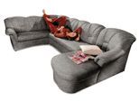 Wohnlandschaft DOMO COLLECTION "Papenburg, zeitlose Rückensteppung, elegante Formensprache, U-Form", grau, B:297cm H:84cm T:180cm, Struktur ( 90% Polyester, 10% Polyacryl);Microfaser PRIMABELLE (100% Polyester);Kunstleder SOFTLUX;Luxus-Microfaser (100% Polyester), Sofas, Wohnlandschaft, in großer Farbvielfalt, wahlweise mit Bettfunktion