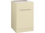 Spülenschrank WIHO KÜCHEN "Unna", beige (front und korpus: magnolia), B:50cm H:82cm T:57cm, Schränke, Spülenschrank, 50 cm breit, ohne Arbeitsplatte