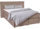 Boxspringbett "Yuma", grau (taupe), B:173cm L:213cm, 100% Polyester, LEGER HOME BY LENA GERCKE, Komplettbetten, Boxspringbett, incl. Topper, in 4 Breiten, 3 Matratzenarten und je 2 Härtegraden