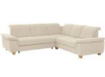 Ecksofa HOME AFFAIRE "Dalia L-Form", beige (creme), B:256cm T:236cm, Luxus-Microfaser Florence (100% Polyester);Luxus-Microfaser weich (90% Polyester, 10% Polyamid);Webstoff (100% Polyester), Sofas, Ecksofa, mit Federkernpolsterung, wahlweise mit Bettfunktion, Bettkasten