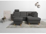 Ecksofa HOME AFFAIRE "Palmera L-Form, B: 236 cm", braun (mocca), B:236cm H:89cm T:212cm, Luxus-Microfaser (100% Polyester);Struktur (100% Polyester);Luxus-Microfaser in Lederoptik (100% Polyester), Sofas, Ecksofa, optional Bettfunktion & Bettkasten, Federkern