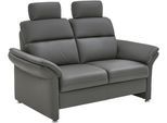 2-Sitzer DIE PLANBAR "PN-EM16031, mit Kopfstützen", grau, B:170cm H:119cm T:92cm, Sofas, 2-Sitzer, Echtleder mit Federkern