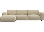 Ecksofa FLEXLUX "Lucera bequem und komfortabel durch hochwertigen Sitzaufbau, L.Form", beige (sandy beige), B:284cm H:73cm T:171cm, 100% Polyester, Sofas, Ecksofa, modern & anschmiegsam, Kaltschaum, Stahl-Wellenunterfederung