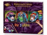 Malen nach Zahlen SCHIPPER "Meisterklasse Triptychon - Die 3 Affen", bunt, Malvorlagen, KinderB:40cm H:40cm, Malen nach Zahlen, Made in Germany, B:40cm H:40cm