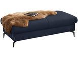 Polsterhocker W.SCHILLIG, blau (blau z59), B:141cm H:42cm T:70cm, Longlife Xtra-Leder Z59: Glattleder mit modischer Prägung. Hautstärke 0, 9 - 1, 1 mm, Hocker, Polsterhocker, Füße in Schwarz pulverbeschrichtet