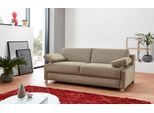 Schlafsofa BALI "Viola, Dauerschläfer mit Seitenkissen", beige (natur), B:201cm, 100% Polyester, Sofas, Schlafsofa, in 140er und 160er Breite, 3 Varianten, auch mit Ergoflex-Lattenrost