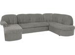 Wohnlandschaft DOMO COLLECTION "Pegnitz, zeitlos&modern, elegante Rückensteppung, Breite 292cm, U-Form", grau, B:292cm H:82cm T:180cm, 100% Polyester, Sofas, Wohnlandschaft, wahlweise mit Bettfunktion