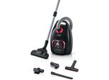 BOSCH Bodenstaubsauger "Serie 8 BGB75X650, ideal für Allergiker, 10 Jahre Motorgarantie", schwarz, B:32cm H:27,5cm T:48cm, Bodenstaubsauger, Hygiene-Filter, XXL-Polsterdüse, XXL-Fugendüse, langes Kabel, schwarz, Bodenstaubsauger