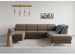 Wohnlandschaft SIT & MORE "Sinatra U-Form", grau (taupe), B:326cm H:85cm T:220cm, 90% Polyester, 10% Polyamid, Sofas, Wohnlandschaft, optional mit Kopfteilverstellung und Armteilfunktion etc.