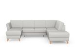 Wohnlandschaft SIT & MORE "Visby U-Form", grau (hellgrau), B:303cm H:87cm T:213cm, Sofas, Wohnlandschaft, wahlweise mit Bettfunktion und Stauraum, frei im Raum stellbar