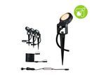 LED Gartenstrahler PAULMANN "Plug & Shine Sting IP67 2200K 3x6,3W 75VA Anthrazit", grau (anthrazit), H:29cm L:0,5cm Ø:5,2cm, Leuchten, LED Gartenstrahler, Basisset insektenfreundlich
