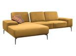 Ecksofa W.SCHILLIG "run, Designsofa mit tollem Sitzkomfort, bequem, L-Form", gelb (sunrise z73), B:279cm H:88cm T:178cm, Longlife Xtra-Leder Z73: Naturwalkleder der Luxusklasse aus den erlesensten Rohhäuten. Hautstärke 1, 1 – 1, 3 mm;ROHLEDER Jacquard-Flachgewebe Q2 W60 (63% Polyester, 37% Polyacryl);ROHLEDER Chenille-Flachgewebe Q2 W77 (68% Polyacryl, 32% Polyester);Stoff S37 (100% Polyester), So