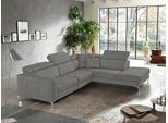 Ecksofa EGOITALIANO "Matt, hoher Sitzkomfort und aufwendige Detailverarbeitung, L-Form", grau (steingrau), B:285cm H:100cm T:221cm, Luxus-Micofaser Lederoptik (100% Polyester) ist ein neues technisches Gewebe mit einem visuellen und taktilen Aspekt, der dem Nubuk sehr nahe kommt, mit innovativen Eigenschaften. Seine außerordentliche Weichheit kommt von einem exklusiven Produktionsprozess, der Unre