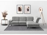 Ecksofa SIT & MORE "Cabana L-Form", silber, B:303cm H:84cm T:244cm, 100% Polyester, Sofas, Ecksofa, Ottomane, wahlweise mit Sitztiefen-,Armlehnen- und Kopfteilfunktion
