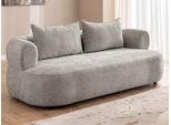 3-Sitzer HOME AFFAIRE "LUSSAC 3-Sitzer Design-Sofa mit Zierkissen, Maße B/T/H: 202/123/78 cm", hellgrau, B:202cm H:78cm T:122,5cm, 100% Polyester, Sofas, 3-Sitzer, hoher Sitzkomfort und modernes Design, Sofa ohne Bettfunktion