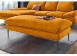 Hocker W.SCHILLIG "enjoy&MORE", gelb (brandy s37), B:151cm H:45cm T:71cm, Chenille-Flachgewebe R66 (85% Polyester, 15% Nylon);Longlife Xtra-Leder Z59: Glattleder mit modischer Prägung. Hautstärke 0, 9 - 1, 1 mm;Stoff S37 (100% Polyester), Hocker, Hocker, Füße schwarz pulverbeschichtet, Breite 151 cm