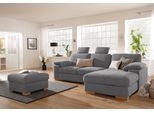 Ecksofa HOME AFFAIRE "Ventura L-Form", grau, B:277cm H:86cm T:172cm, Luxus-Microfaser in Lederoptik (100% Polyester);Struktur (100% Polyester);Luxus-Microfaser (90% Polyester, 10% Polyamid), Sofas, Ecksofa, wahlweise mit Bettfunktion und Bettfunktion/Bettkasten