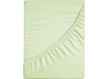 Spannbettlaken CASATEX "Jersey-Elasthan", grün (limone), 1 Stk., Jersey, 90-100x200-220 25cm, Jersey, Obermaterial: 96% Baumwolle, 4% Elasthan, Bettlaken, Spannbettlaken, mit Elasthan