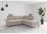 Ecksofa HOME AFFAIRE "Rochelle, L-Form", grau (elefant), B:240cm H:90cm T:216cm, 100% Polyester, Sofas, Ecksofa, wahlweise mit Armteilverstellung, Bettfunktion und Bettkasten