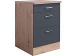 Auszugsunterschrank FLEX-WELL "Morena", grau (basaltgrau, san remo eiche), B:60cm H:85cm T:60cm, Holzwerkstoff, Schränke, Auszugsunterschrank, (B x H x T) 60 x 85 x 60 cm, mit praktischen Auszügen