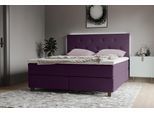 Boxspringbett HOME AFFAIRE "Alenika", lila, B:181cm L:208cm, 100% Polyester, Komplettbetten, Boxspringbett, mit LED - Beleuchtung, mit Taschen-Federkernmatratze