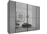 Schwebetürenschrank STAUD "Sonett 220G, Made in Germany", grau (hellgrau), B:270cm H:240cm T:68cm, Holzwerkstoff, Schränke, Schwebetürenschrank, mit vier verschiedenen Ausstattungsvarianten