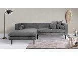Ecksofa HOME AFFAIRE "Lillibeth L-Form Designsofa, Maße B/T/H: 240/173/83 cm", grau, B:240cm H:83cm T:173cm, 100% Polyester, Sofas, Ecksofa, Zierkissen als Wendekissen, in Samtoptik oder Cord