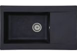 Einbauspüle RESPEKTA, schwarz, B:86cm H:20cm T:50cm, Verbundwerkstoff, Küchenspülen, Einbauspüle