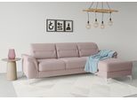 Ecksofa SIT & MORE "Sinatra L-Form", lila (flieder), B:258cm H:85cm T:170cm, 90% Polyester, 10% Polyamid, Sofas, Ecksofa, mit Recamiere, optinal mit Kopfteilverstellung und Armteilfunktion