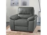 Sessel CALIA ITALIA "Gaia, hochwertiger, edler Ledersessel mit erstklassigem Sitzkomfort", grau, B:100cm H:92cm T:94cm, Leder SORRENTO - 100% Leder;Leder BULL - 100% Leder, Sessel, Sessel, in zwei hochwertigen Lederqualitäten