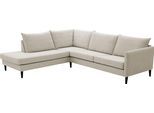 Ecksofa "Rekvik L-Form", beige (creme), B:258cm H:79cm, ATLANTIC HOME COLLECTION, Sofas, Ecksofa, mit Wellenunterfederung, mit Massivholzfüßen