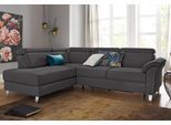 Ecksofa SIT & MORE "Arngast L-Form", grau (graphit), B:245cm H:84cm T:194cm, Sofas, Ecksofa, inklusive Kopfteilverstellung und Federkern