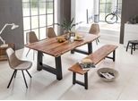 Esstisch HOME AFFAIRE "Manhattan", braun (akazie), B:160cm H:77cm T:90cm, Tische, Esstisch, mit Metallgestell in A-Form
