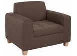 Sessel HOME AFFAIRE "Corby", braun (mittelbraun), B:101cm H:80cm T:86cm, Struktur fein (100% Polyester);Chenille (100% Polyester);NaturLEDER (echtes Rindsleder) auf Sitzfläche, Kunstleder im Korpus;Melrose (100% Polyester), Sessel, Sessel, Steppung auf Sitzfläche