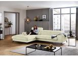 Ecksofa W.SCHILLIG "piedroo, Designsofa mit tollem Sitzkomfort, L-Form", beige (sahara s37), B:303cm H:70cm T:193cm, Stoff S37 (100% Polyester): Luxus-Microfaser in Lederoptik, Sofas, Ecksofa, Kopfteilverstellung, wahlweise mit Sitztiefenverstellung, Breite 303cm